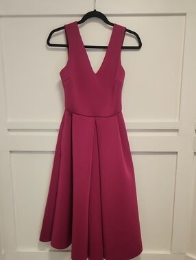 love...ady Sleeveless Midi Dress in Fuchsia Pink